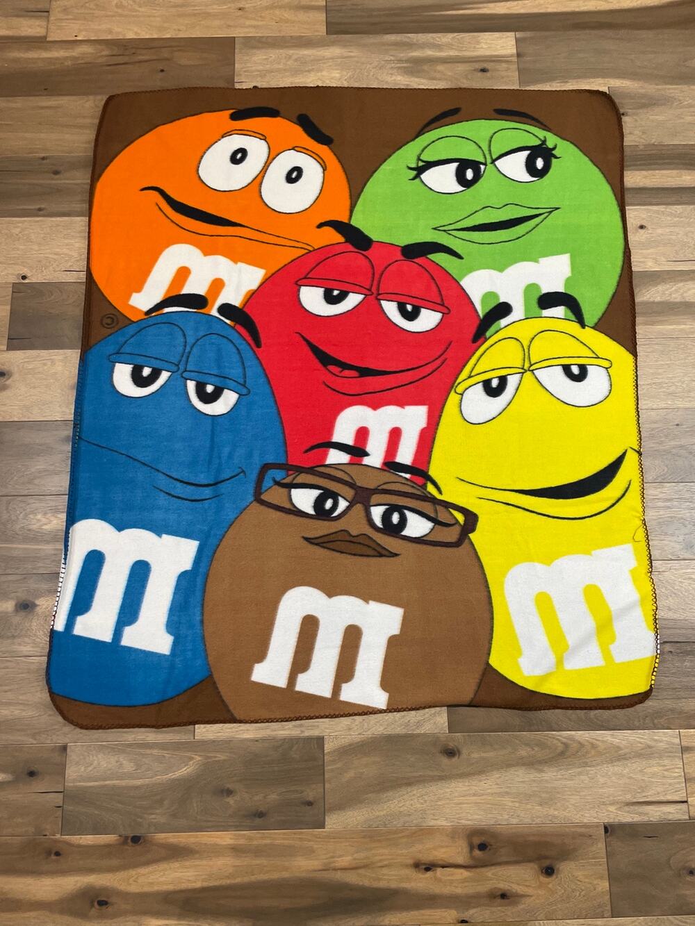 M&Ms World Character Fleece Throw Blanket 57x49 Multi Brown